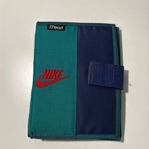 VTG NIKE MEAD MINI BINDER STUDENT PLANNER DARK BLUE/ TURQUOISE NYLON 1994